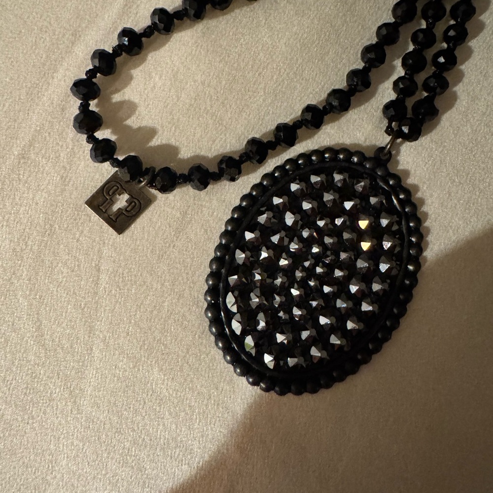 Elegant Black Beaded Necklace